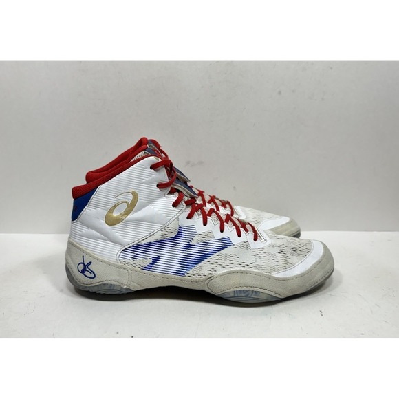 ASICS JB Elite IV Wrestling Shoe Mens Size 12 White 1081A016 Jordan Burroughs